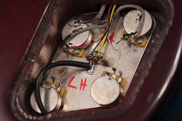 Potentiometers in a left handed Gibson Les Paul Studio