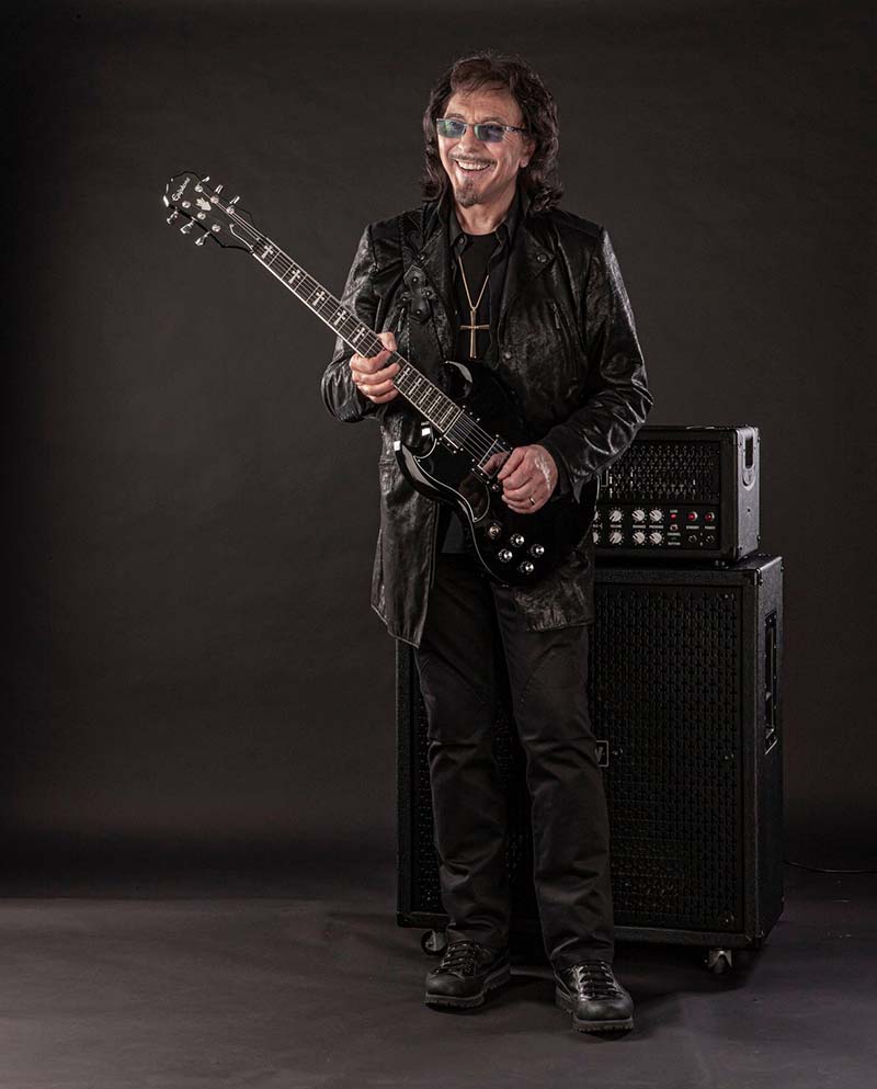 Tony Iommi holding an Epiphone SG