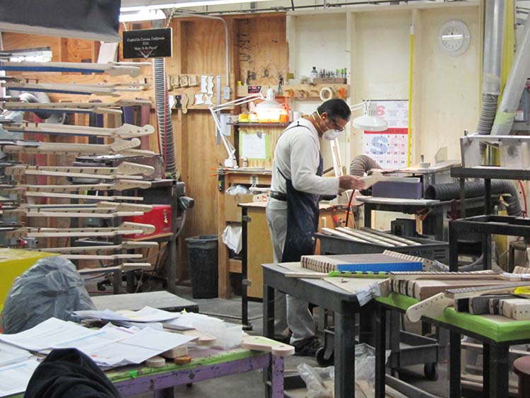 Fender guitar factory neck production