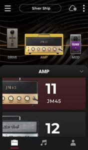 Positive Grid Spark App Amps Screen