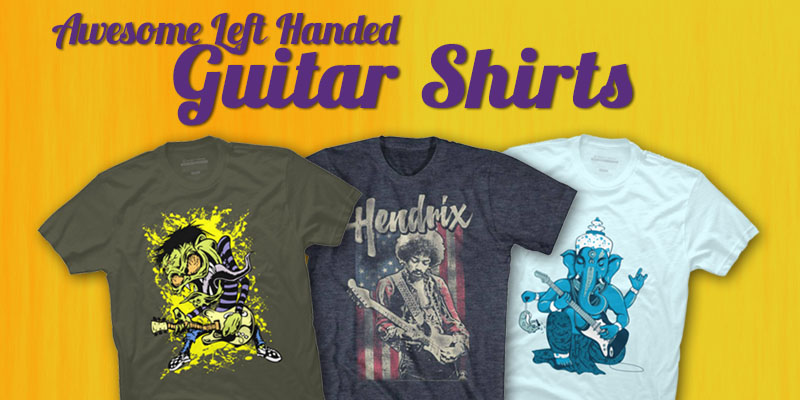 Three left handed guitar shirts