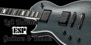 Three left handed ESP guitars