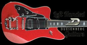Left Handed Duesenberg Guitars - A Black left handed Duesenberg Paloma with Red Sparkle finish