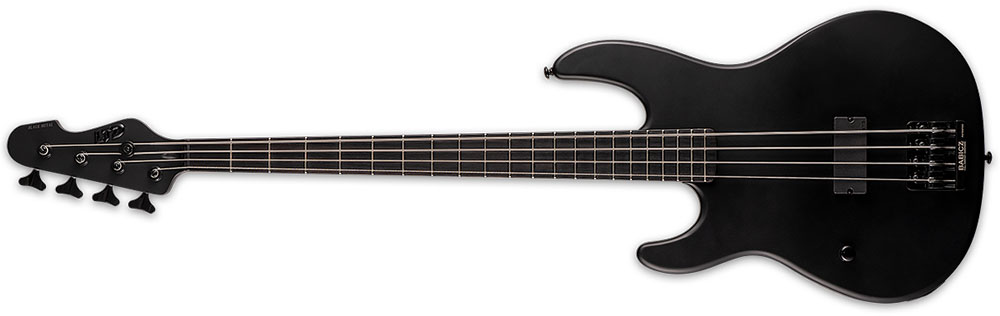 Left Handed ESP Bass Guitars - Black Satin LTD AP-4 Black Metal LH