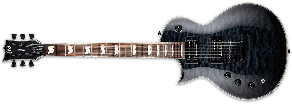 Left Handed ESP Guitars - See Thru Black LTD EC-1000 Piezo LH