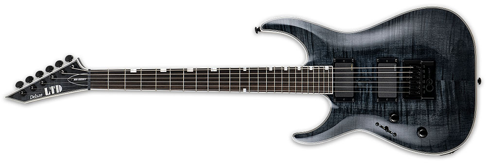 Left Handed ESP Guitars - See Thru Black LTD MH-1000 Evertune LH