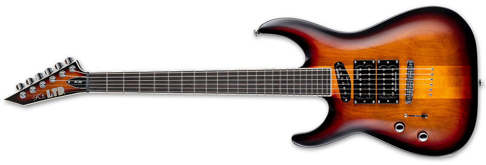 Left Handed ESP Guitars - 3 Tone Burst LTD SC-20 LH