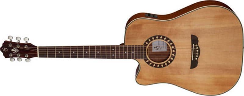 Left Handed Harley Benton Acoustic Guitars - A CLD-1048SCE-LH in a natural matte finish