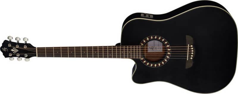Left Handed Harley Benton Acoustic Guitars - A black CLD-10SCE-LH