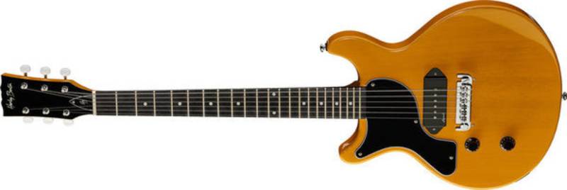 Left handed Harley Benton Guitars - A TV Yellow DC-Junior LH