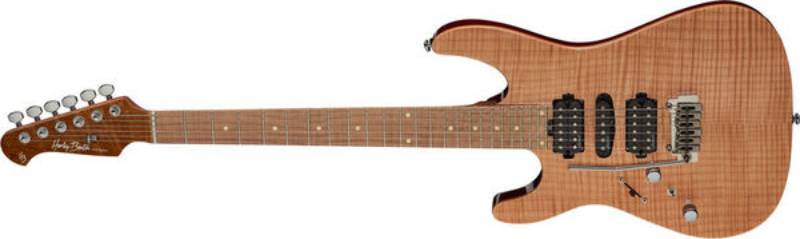 Left handed Harley Benton Guitars - A Fusion-II HSH NT LH with a Flamed Natural finish