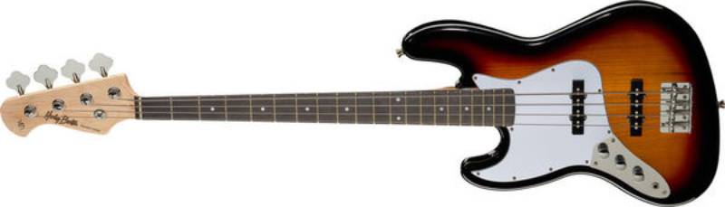 Left handed Harley Benton bass guitars - A 3-tone sunburst JB-20LH