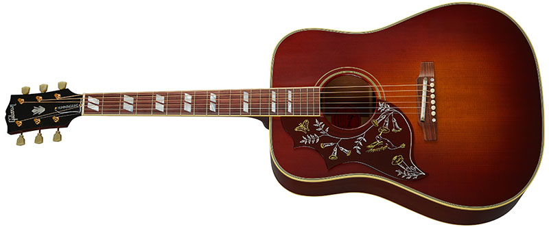 Left Handed Gibson Acoustic Guitars - 1960 Hummingbird Adjustable Saddle (Heritage Cherry Sunburst)