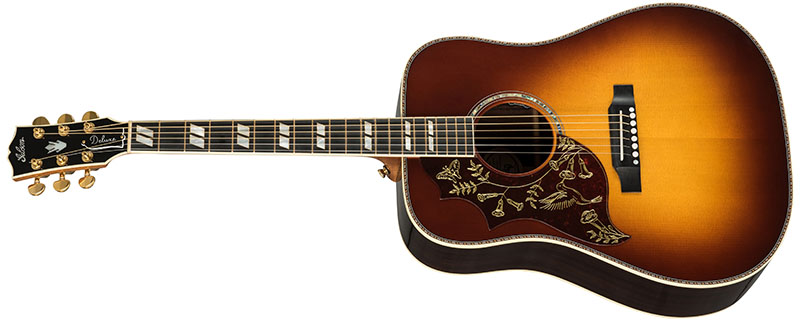 Left Handed Gibson Acoustic Guitars - Hummingbird Deluxe (Rosewood Burst)
