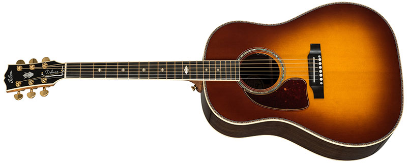 Left Handed Gibson Acoustic Guitars - J-45 Deluxe Rosewood (Rosewood Burst)