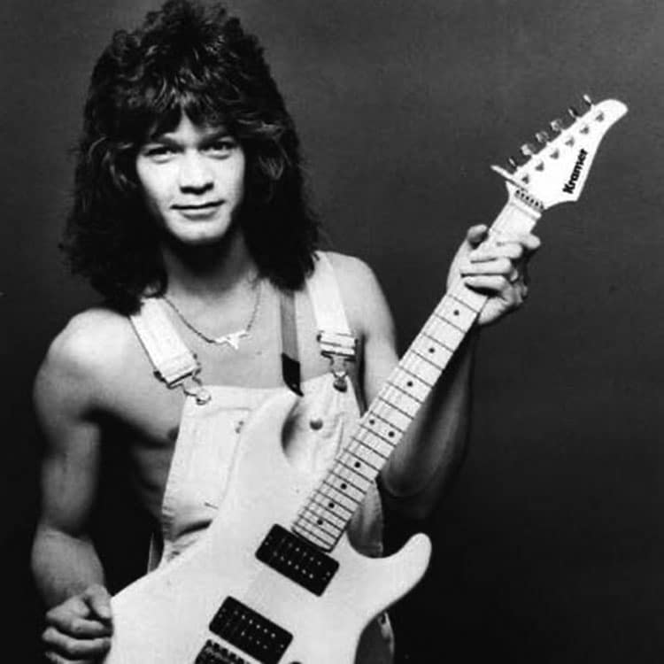 Eddie Van Halen with a Kramer guitar