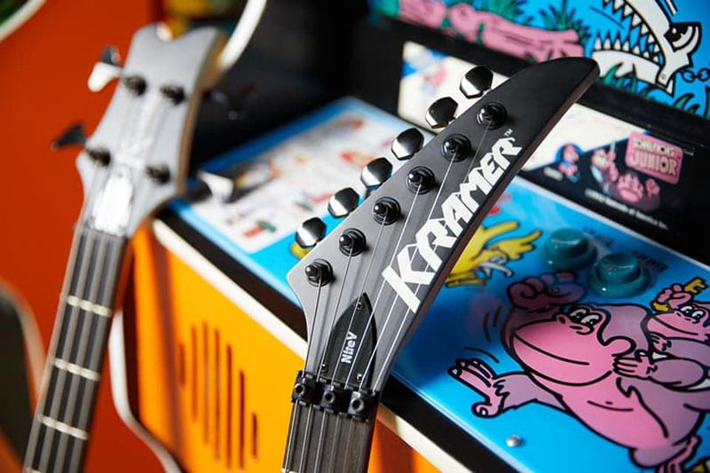 Headstock of a Kramer Nite-V guitar