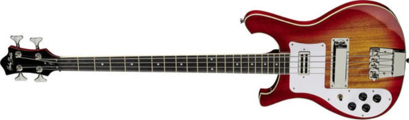 Left handed Harley Benton bass guitars - A cherry sunburst RB-414LH