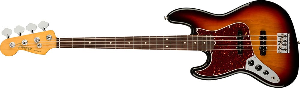 Left Handed Fender Guitars - American Professional II Jazz Bass (3-Color Sunburst)