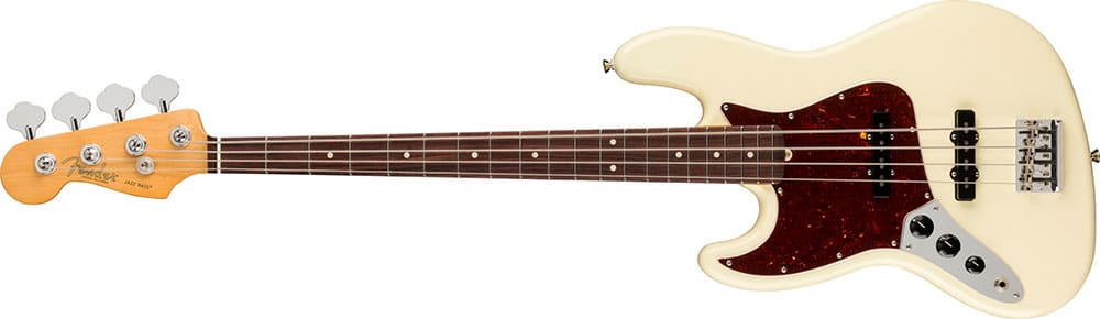 Left Handed Fender Guitars - American Professional II Jazz Bass (Olympic White)