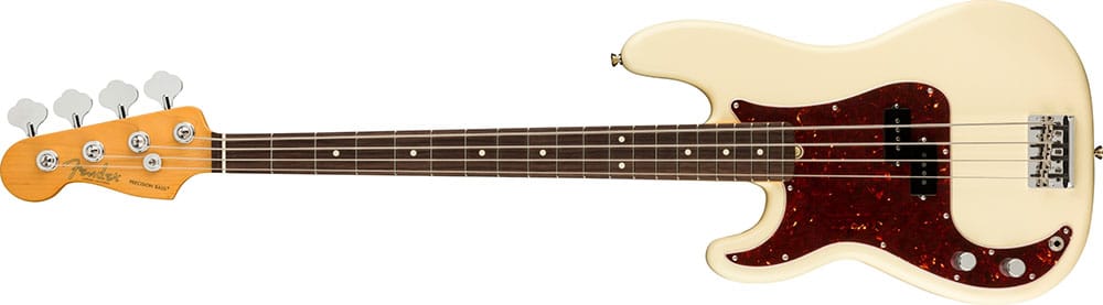 Left Handed Fender Guitars - American Professional II Precision Bass (Olympic White)