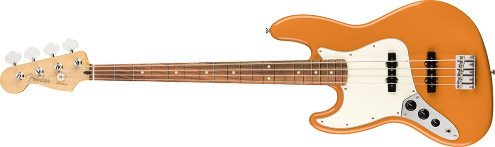 Left Handed Fender Guitars - Player Jazz Bass (Capri Orange)