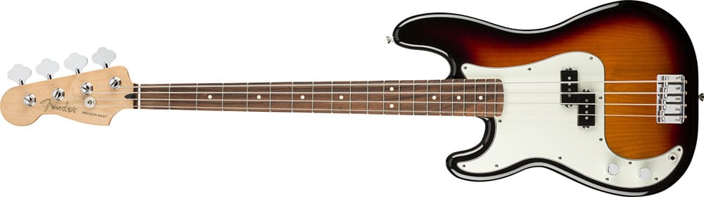 Left Handed Fender Guitars - Player Precision Bass (3-Color Sunburst)