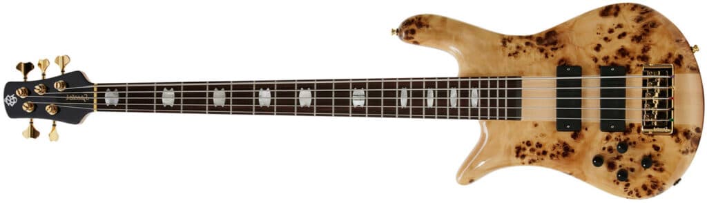 Left Handed Spector Bass Guitars - Euro5 LX (Poplar Burl Natural)