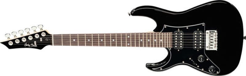 Left handed Harley Benton Guitars - An RG-Junior LH with a high-gloss black finish