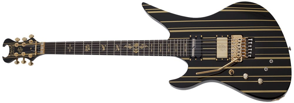 Left Handed Schecter Guitars - Synyster Custom-S LH (Gloss Black with Gold Stripes)