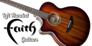Left Handed Faith Guitars - Image of a left handed Faith FVBMBL Blood Moon Venus Cut/Electro