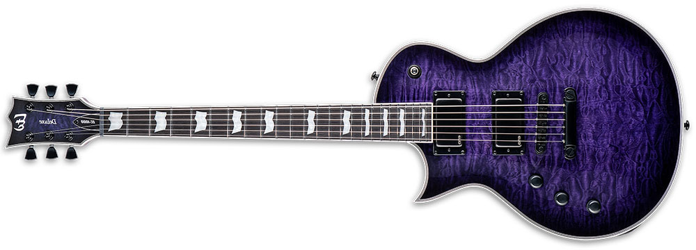 Left Handed ESP Guitars -  See Thru Purple Sunburst EC-1000 LH
