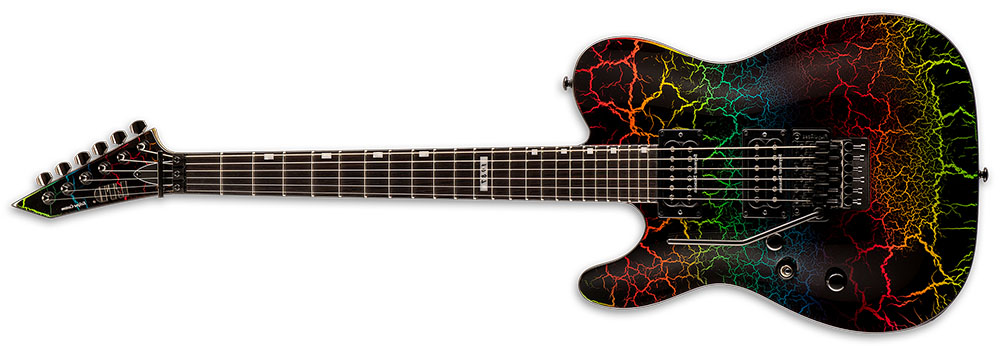 Left Handed ESP Guitars - Rainbow Crackle LTD Eclipse '87 LH