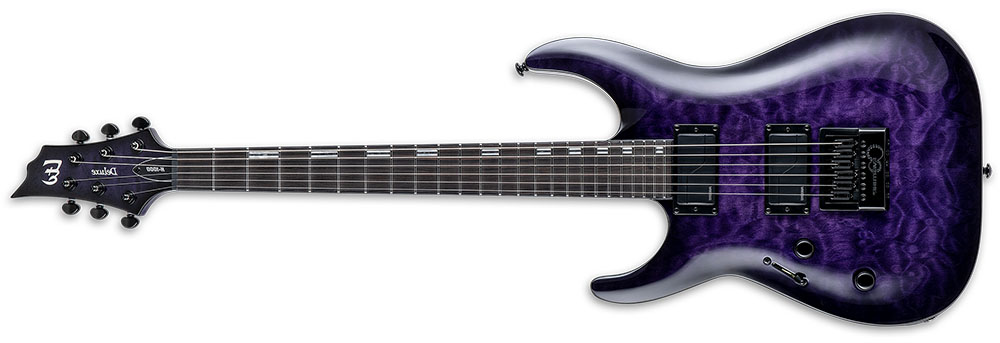 Left Handed ESP Guitars - See Thru Purple Sunburst LTD H-1000 EVERTUNE LH
