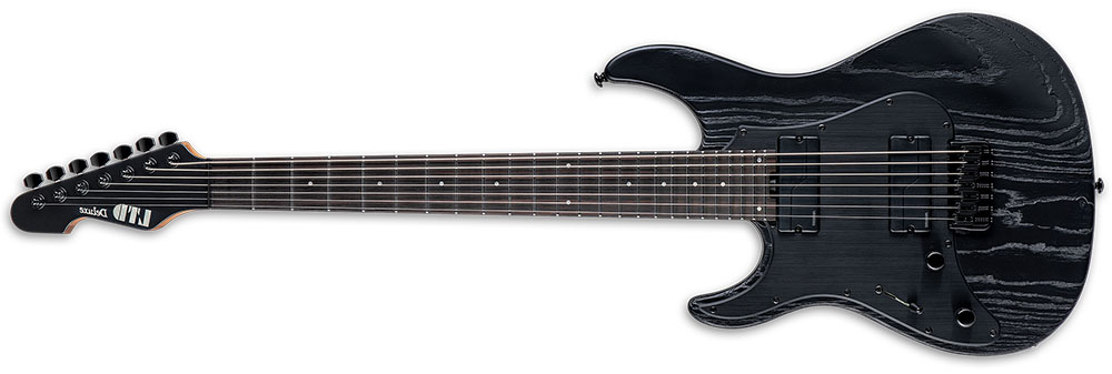 Left Handed ESP Guitars - Black Blast LTD SN-1007HT Baritone LH