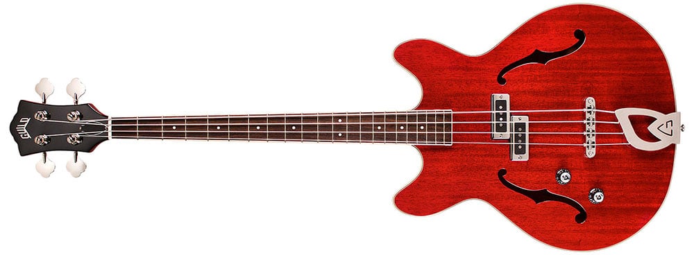 Left Handed Guild Bass Guitars - Starfire I Bass Lefty (Cherry Red)