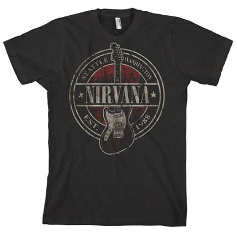 Left handed guitar shirts - Nirvana Seattle Washington