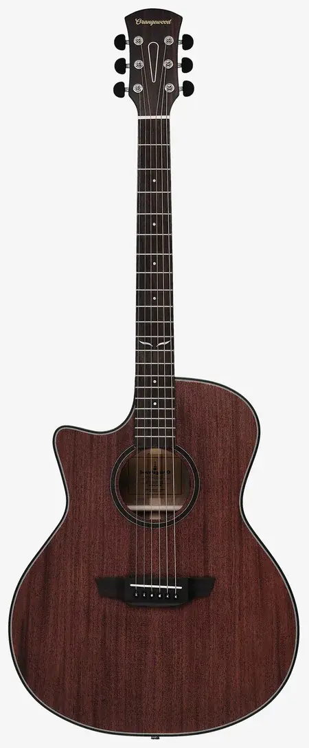 Left handed Orangewood guitars - A Morgan Mahogany Live acoustic guitar with natural satin finish