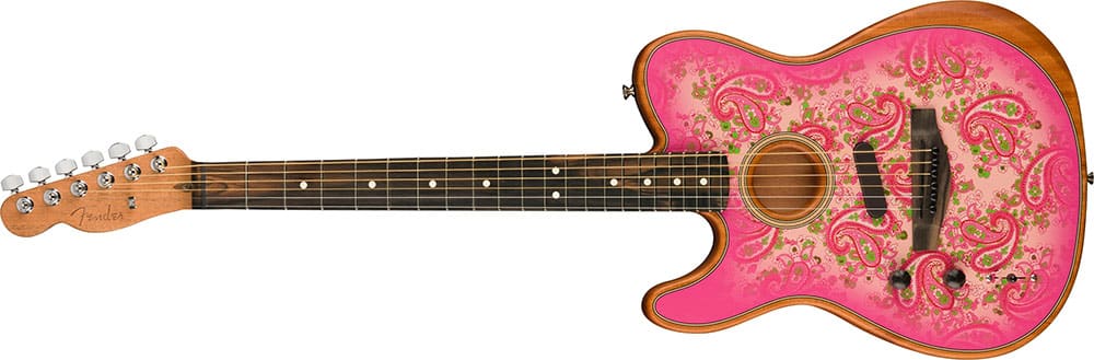 Left Handed Fender Guitars - American Acoustasonic Telecaster (Limited Edition Pink Paisley)