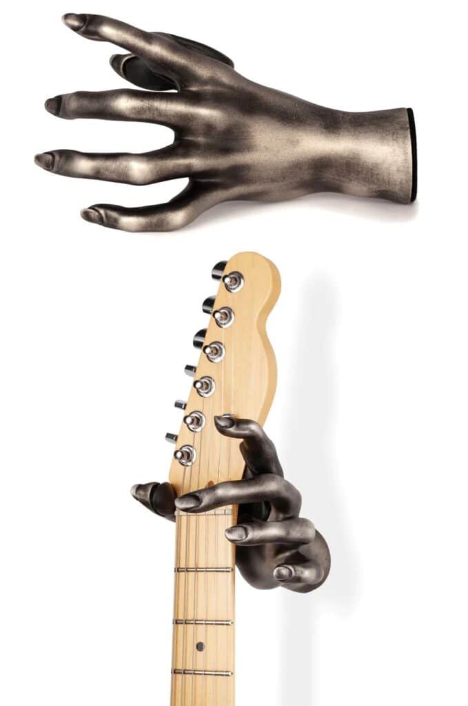 Guitar Grip Guitar Hangers - Female Silver Left Hand