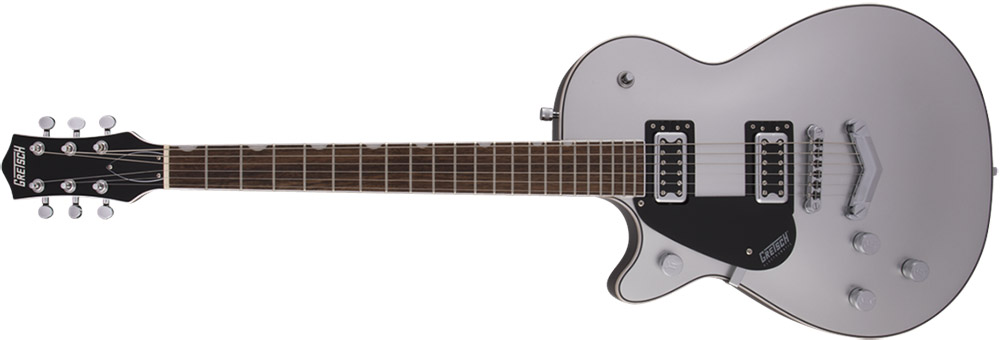 Left Handed Gretsch Guitars - G5230LH Electromatic Jet FT Single-Cut with V-Stoptail (Airline Silver Finish)