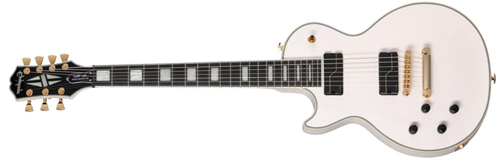 Left Handed Epiphone Guitars - Matt Heafy Les Paul Custom Origins 7-String (Bone White Finish)