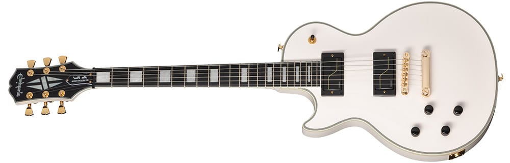 Left Handed Epiphone Guitars - Matt Heafy Les Paul Custom Origins (Bone White Finish)