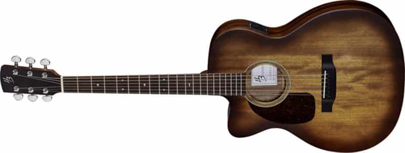 Left Handed Harley Benton Acoustic Guitars - A CLA-15MCE LH VS with a Vintage Sunburst finish