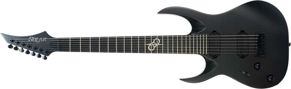 Left Handed Solar Guitars - A2.7C LH with a Carbon Black Matte finish