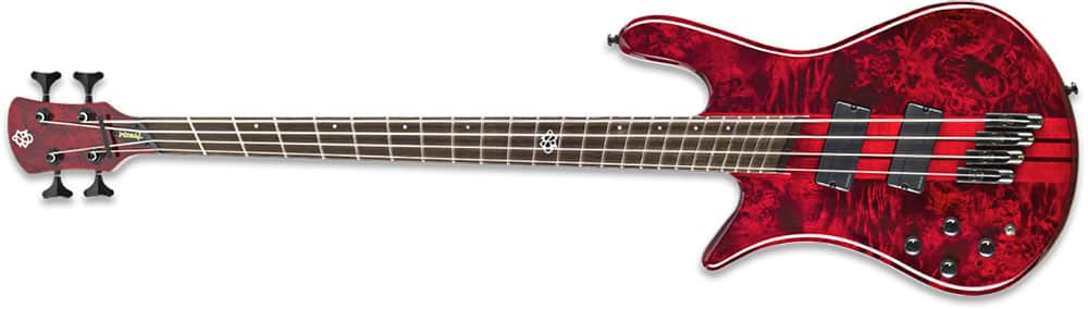 Left Handed Spector Bass Guitars - NS Dimension 4 (Inferno Red)
