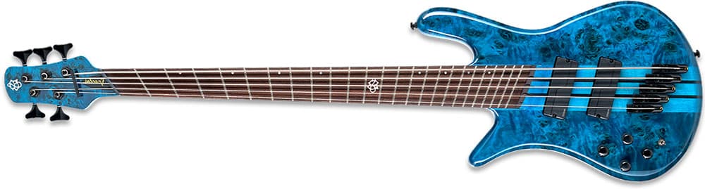 Left Handed Spector Bass Guitars - NS Dimension 5 (Black & Blue)