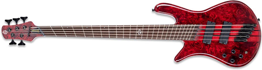 Left Handed Spector Bass Guitars - NS Dimension 5 (Inferno Red)