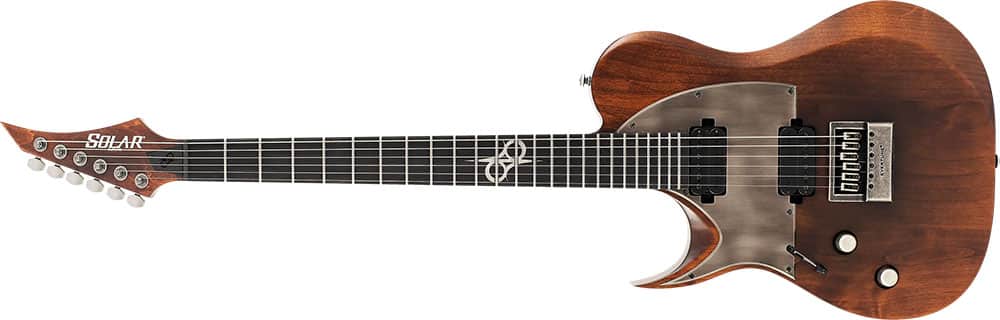 Left Handed Solar Guitars - T1.6D LH with a Distressed Aged Natural Matte finish