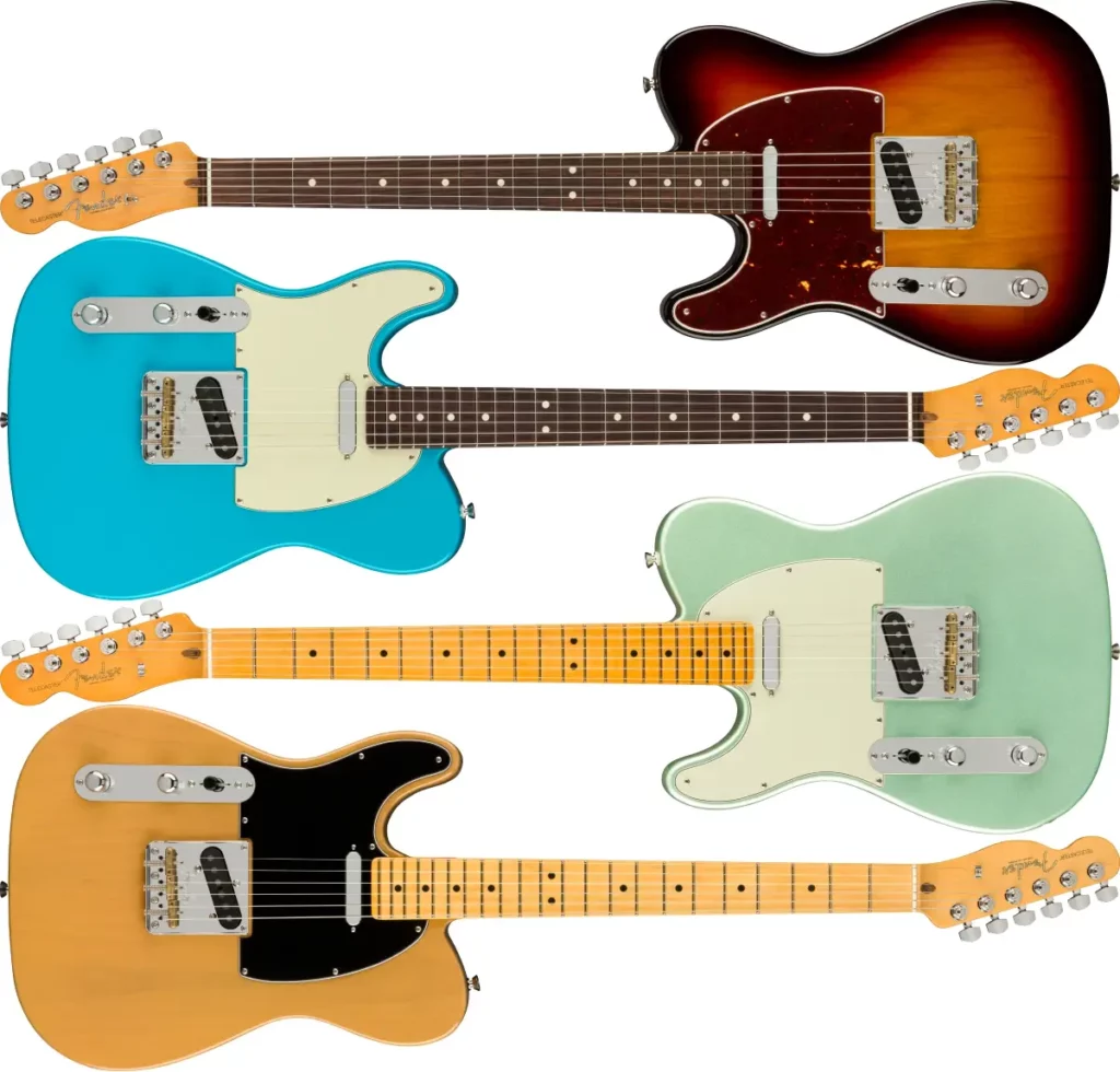 Left Handed Fender Guitars - American Professional II Telecaster (3-Color Sunburst, Miami Blue, Mystic Surf Green, Butterscotch Blonde)